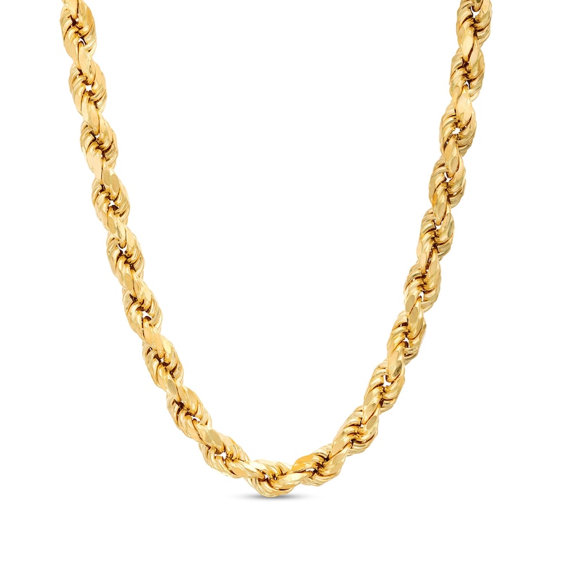 5.0mm Glitter Rope Chain Necklace in Hollow 14K Gold - 20"|Peoples Jewellers