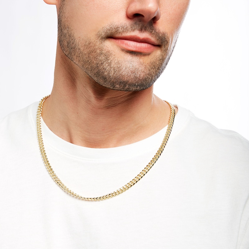 Main Image 2 of 6.2mm Cuban Curb Chain Necklace in Hollow 10K Gold - 22"