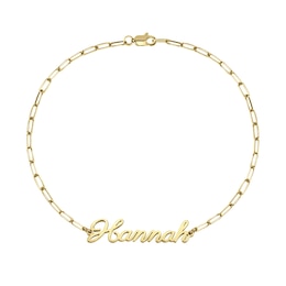 Cursive Name Paper Clip Chain Bracelet (1 Line)