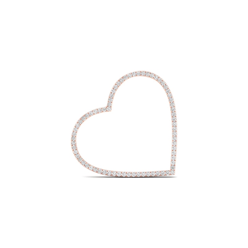 Moments of Love 0.23 CT. T.W. Diamond Large Heart Charm in 10K Rose Gold
