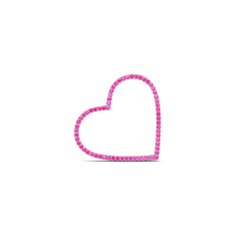 Moments of Love Sapphire Heart Charm in 10K White Gold