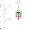 Enchanted Disney Cinderella Quartz and 0.085 CT. T.W. Diamond Stepsister Pendant in Sterling Silver and 10K Gold - 19"