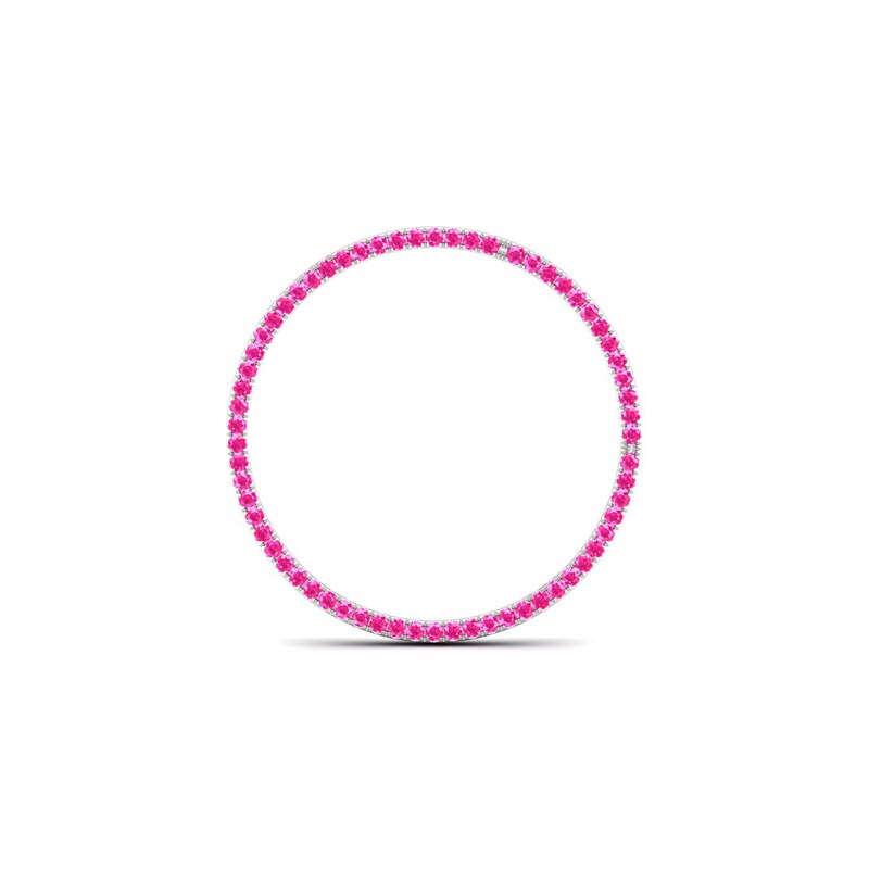 Moments of Love Pink Sapphire Circle Charm in 10K White Gold