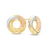 Love Knot Stud Earrings in 14K Tri-Tone Gold