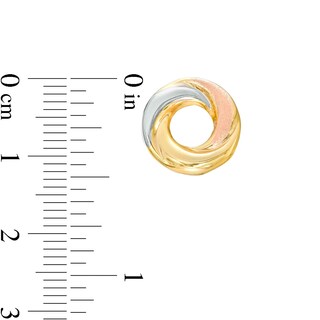 Love Knot Stud Earrings in 14K Tri-Tone Gold