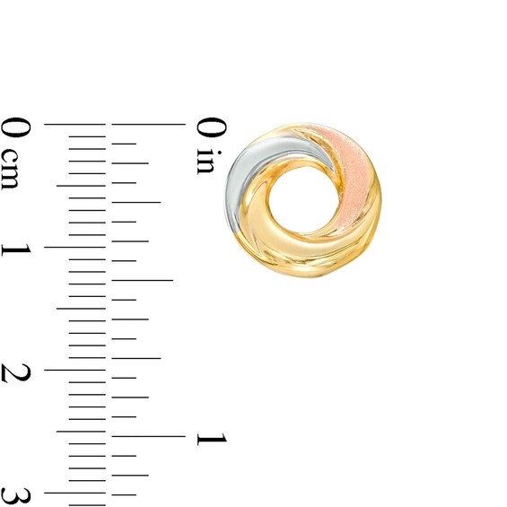 Love Knot Stud Earrings in 14K Tri-Tone Gold