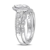 Thumbnail Image 2 of 0.21 CT. T.W. Diamond Marquise Frame Twist Vintage-Style Bridal Set in Sterling Silver