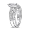 Thumbnail Image 3 of 0.21 CT. T.W. Diamond Marquise Frame Twist Vintage-Style Bridal Set in Sterling Silver
