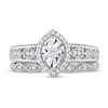 Thumbnail Image 3 of 0.21 CT. T.W. Diamond Marquise Frame Twist Vintage-Style Bridal Set in Sterling Silver