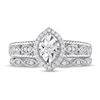 Thumbnail Image 4 of 0.21 CT. T.W. Diamond Marquise Frame Twist Vintage-Style Bridal Set in Sterling Silver