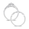 Thumbnail Image 4 of 0.21 CT. T.W. Diamond Marquise Frame Twist Vintage-Style Bridal Set in Sterling Silver