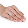 Thumbnail Image 2 of 0.25 CT. T.W. Diamond Hexagonal Frame Vintage-Style Art Deco Bridal Set in Sterling Silver
