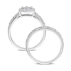 Thumbnail Image 5 of 0.25 CT. T.W. Diamond Hexagonal Frame Vintage-Style Art Deco Bridal Set in Sterling Silver
