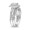 Thumbnail Image 3 of 0.20 CT. T.W. Diamond Square Frame Twist Vintage-Style Bridal Set in Sterling Silver