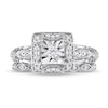 Thumbnail Image 4 of 0.20 CT. T.W. Diamond Square Frame Twist Vintage-Style Bridal Set in Sterling Silver