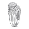 Thumbnail Image 3 of 0.29 CT. T.W. Diamond Frame Vintage-Style Heart Shank Bridal Set in Sterling Silver