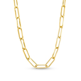 1.0mm Paper Clip Chain Necklace in Hollow 10K Gold - 16&quot;