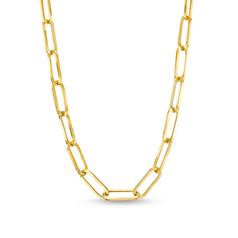 1.0mm Paper Clip Chain Necklace in Hollow 10K Gold - 16"|Peoples Jewellers