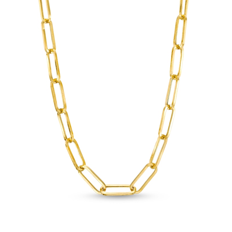 Main Image 1 of 5.5mm Paper Clip Chain Necklace in Hollow 10K Gold - 16"