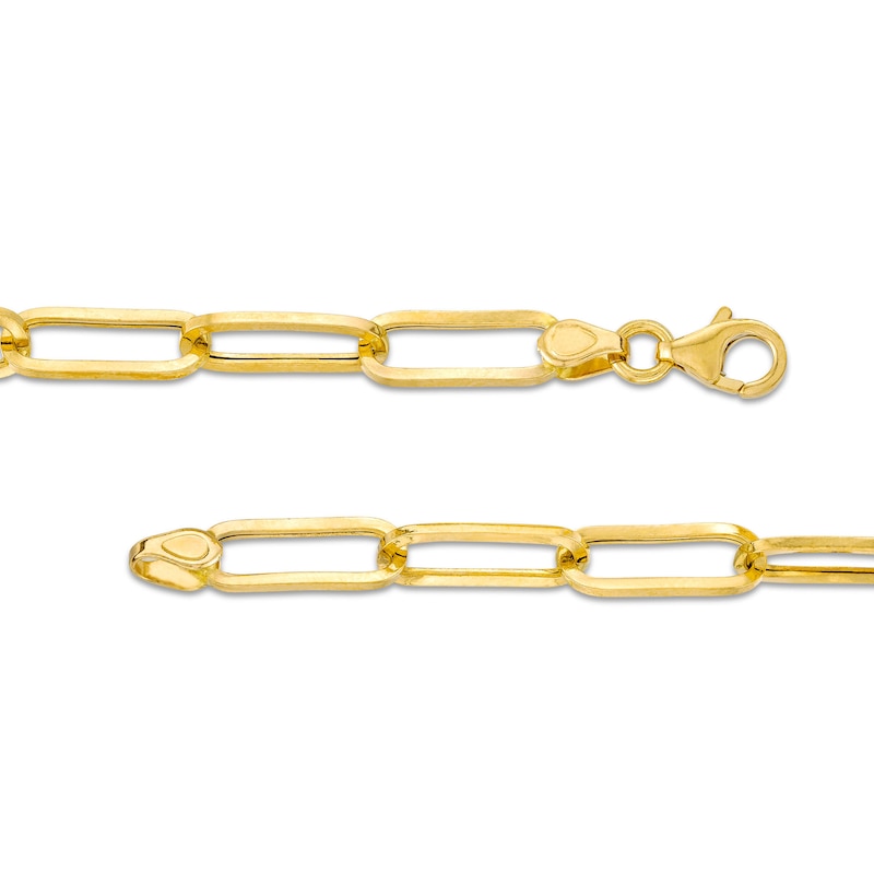 1.0mm Paper Clip Chain Necklace in Hollow 10K Gold - 16"