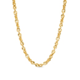 3.8mm Diamond-Cut Hollow Glitter Rope Chain Necklace in 14K Gold - 20&quot;