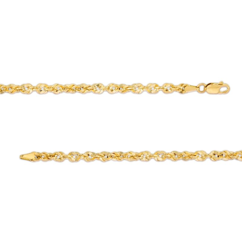 Main Image 4 of 3.8mm Diamond-Cut Glitter Rope Chain Necklace in Hollow 14K Gold - 20"