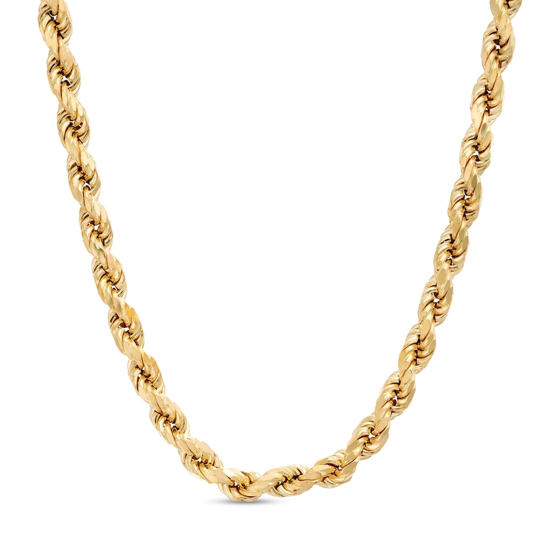 4.0mm Glitter Rope Chain Necklace in Hollow 14K Gold - 18"