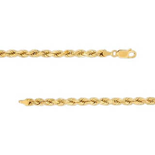 4.0mm Glitter Rope Chain Necklace in Hollow 14K Gold - 18"