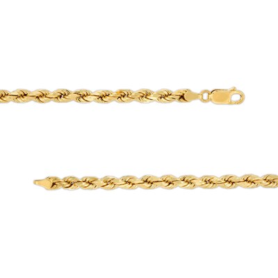 4.0mm Glitter Rope Chain Necklace in Hollow 14K Gold - 18"