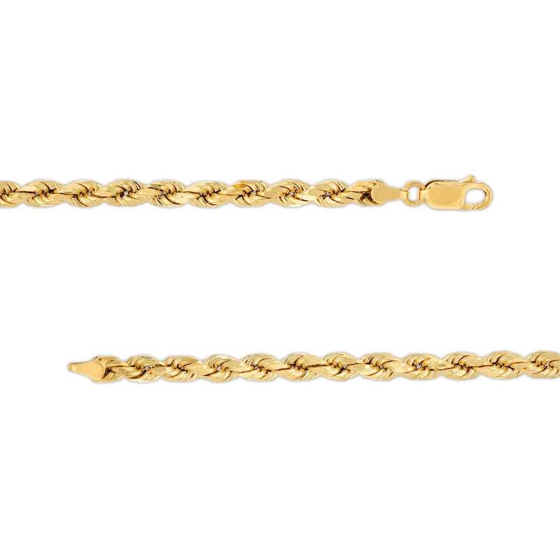 4.0mm Glitter Rope Chain Necklace in Hollow 14K Gold - 18"