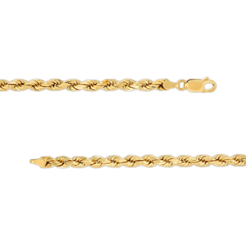 4.0mm Glitter Rope Chain Necklace in Hollow 14K Gold - 18"