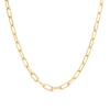3.7mm Paper Clip Cheval Chain Necklace in Hollow 14K Gold - 18"