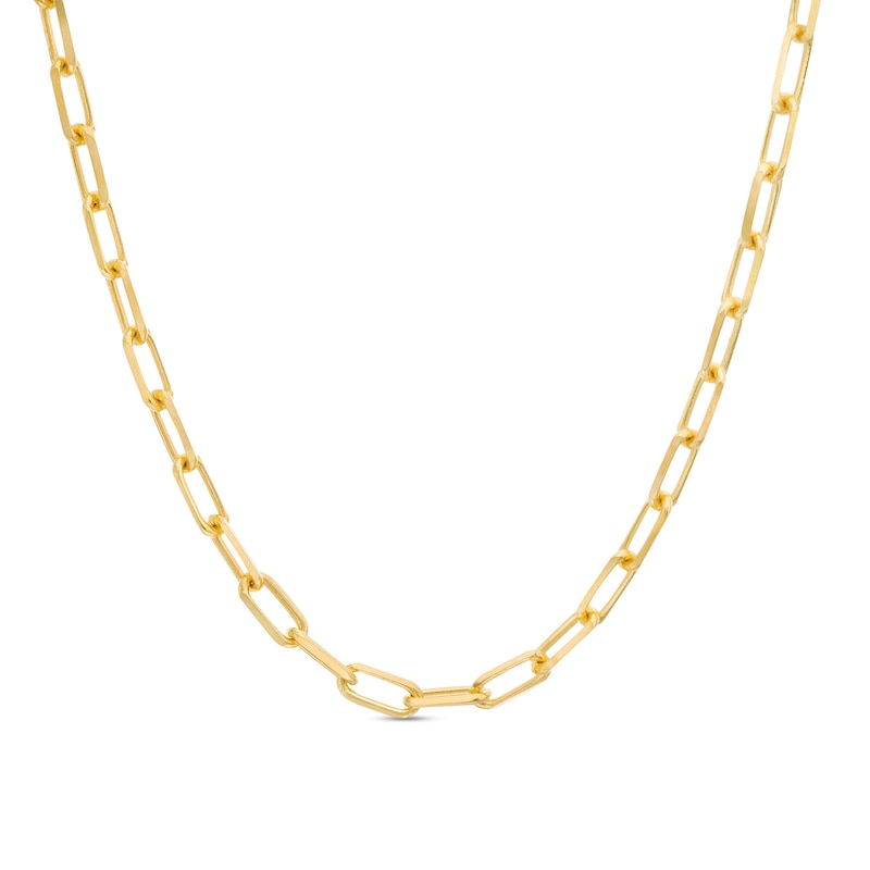 3.7mm Paper Clip Cheval Chain Necklace in Hollow 14K Gold - 18"|Peoples Jewellers