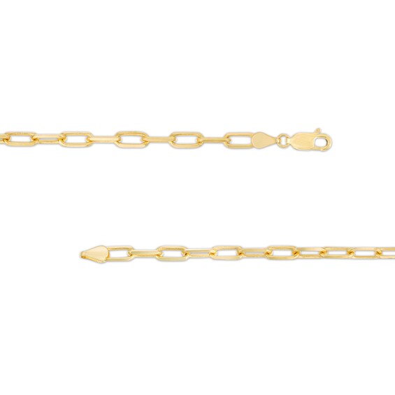 3.7mm Paper Clip Cheval Chain Necklace in Hollow 14K Gold - 18"