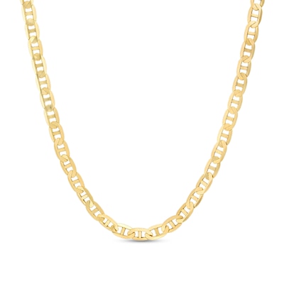 3.4mm Mariner Chain Necklace in Solid 10K Gold - 20"