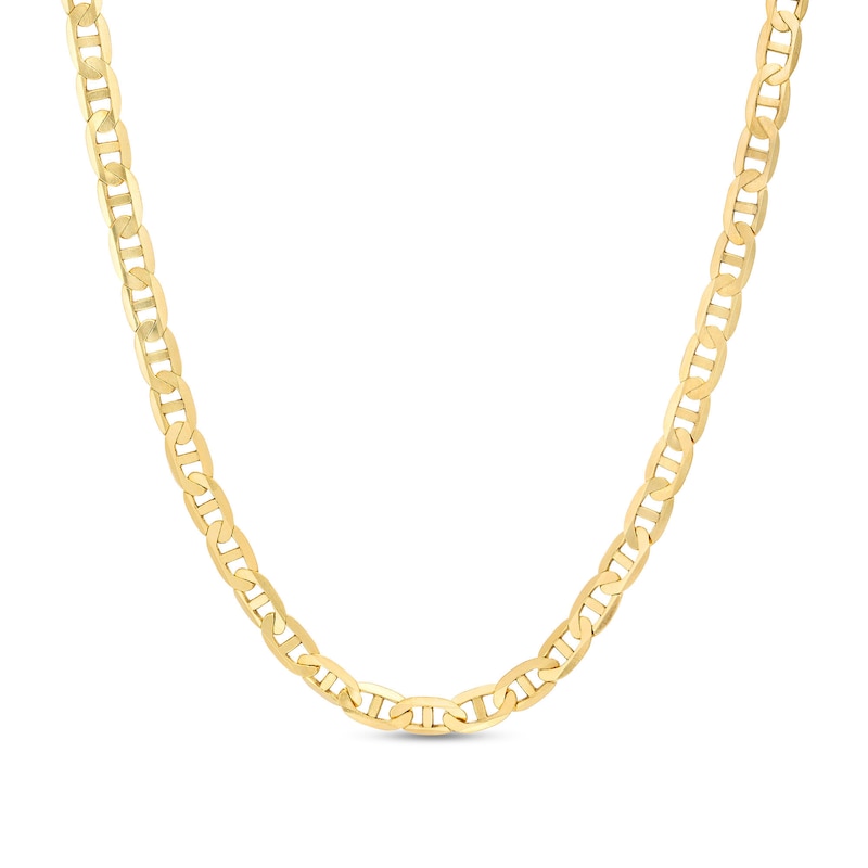 3.4mm Mariner Chain Necklace in Solid 10K Gold - 20"