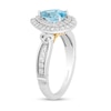Collector's Edition Enchanted Disney Brave 10th Anniversary Blue Topaz and Diamond Engagement Ring in 14K White Gold