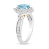 Thumbnail Image 1 of Collector's Edition Enchanted Disney Brave 10th Anniversary Blue Topaz and Diamond Engagement Ring in 14K White Gold