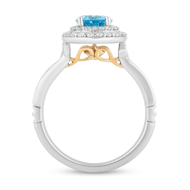 Main Image 3 of Collector's Edition Enchanted Disney Brave 10th Anniversary Blue Topaz and Diamond Engagement Ring in 14K White Gold