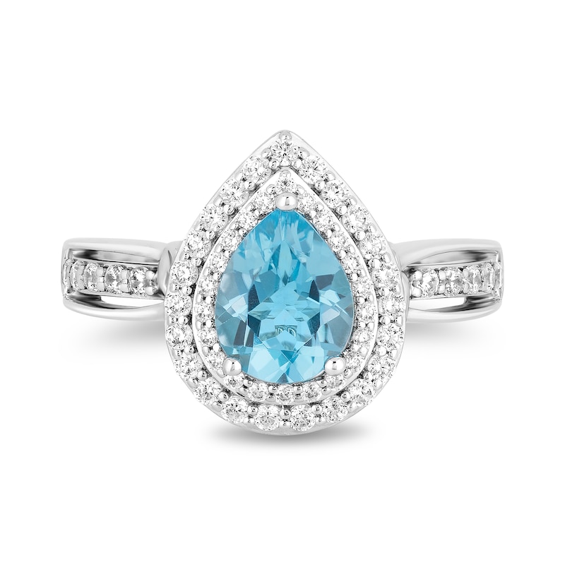 Main Image 4 of Collector's Edition Enchanted Disney Brave 10th Anniversary Blue Topaz and Diamond Engagement Ring in 14K White Gold