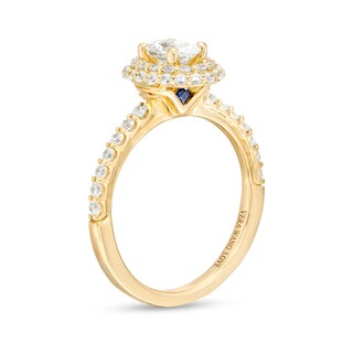 Vera Wang Love Collection 0.95 CT. T.W. Oval Diamond Double Frame Engagement Ring in 14K Gold