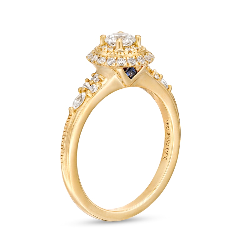 Vera Wang Love Collection 0.58 CT. T.W. Diamond Frame Vintage-Style Engagement Ring in 14K Gold