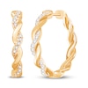 Thumbnail Image 0 of Circle of Gratitude® Collection 0.23 CT. T.W. Diamond and Polished Twist Hoop Earrings in 10K Gold