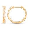 Thumbnail Image 1 of Circle of Gratitude® Collection 0.23 CT. T.W. Diamond and Polished Twist Hoop Earrings in 10K Gold