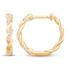 Thumbnail Image 2 of Circle of Gratitude® Collection 0.23 CT. T.W. Diamond and Polished Twist Hoop Earrings in 10K Gold