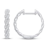 Thumbnail Image 0 of Circle of Gratitude® Collection 0.18 CT. T.W. Diamond Twist Hoop Earrings in 10K White Gold