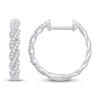 Thumbnail Image 1 of Circle of Gratitude® Collection 0.18 CT. T.W. Diamond Twist Hoop Earrings in 10K White Gold