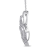 Thumbnail Image 2 of 0.50 CT. T.W. Diamond Double Row Tilted Heart Pendant in 10K White Gold