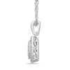 Thumbnail Image 1 of 0.20 CT. T.W. Pear-Shaped Multi-Diamond Frame Teardrop Pendant in Sterling Silver