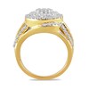 Thumbnail Image 3 of 1.99 CT. T.W. Multi-Diamond Double Frame Bypass Ring in 10K Gold